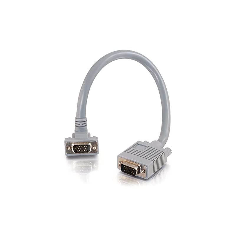 52001 VGA Cable Premium Shielded HD15 SXGA MM Monitor Cable with 90&deg; UpwardAngled Male Connector Gray 3 Feet 091 Meters