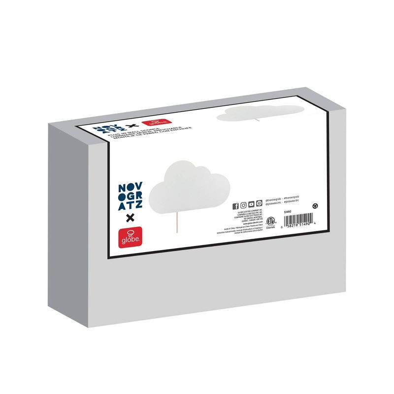 Nimbus 1-Light Matte White Floating Cloud Plug-In Wall Sconce - Novogratz x Globe