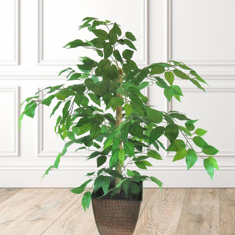 38" x 24" Artificial Ficus Tree in Metal Container - LCG Florals