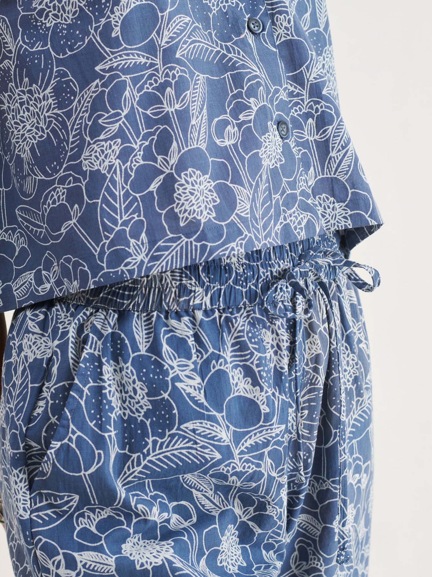 Prakriti Jaipur Indigo Crop Shirt Co-Ord Set