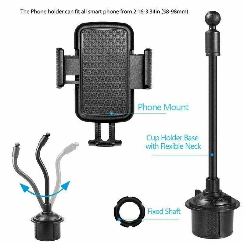 New Universal Car Mount Adjustable Gooseneck Cup Holder Cradle for Cell Phone US