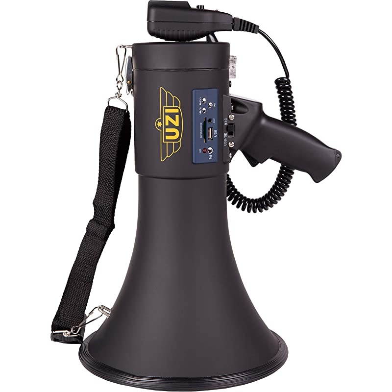 High Power Loud Megaphone with Siren, Bullhorn, Rechargeable Battery, Portable Loud Speaker with Adjustable Volume Control, Great for Outdoor Activities and Coaching Football, Baseball, Hockey