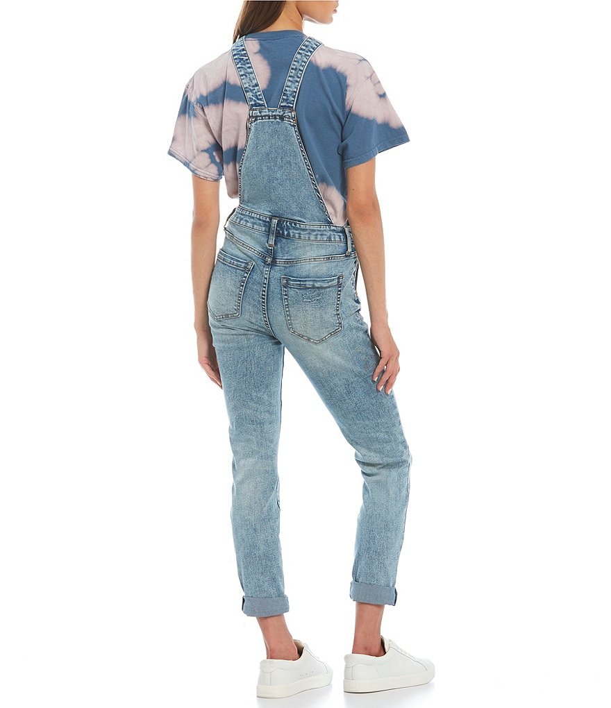 Celebrity Pink Destructed Overalls