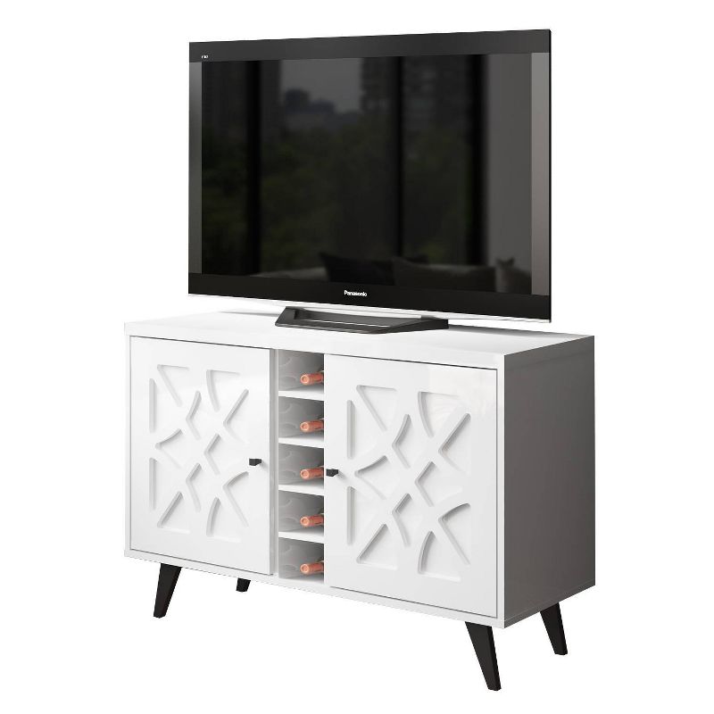 TV Stand with Cabinets White - Home Source