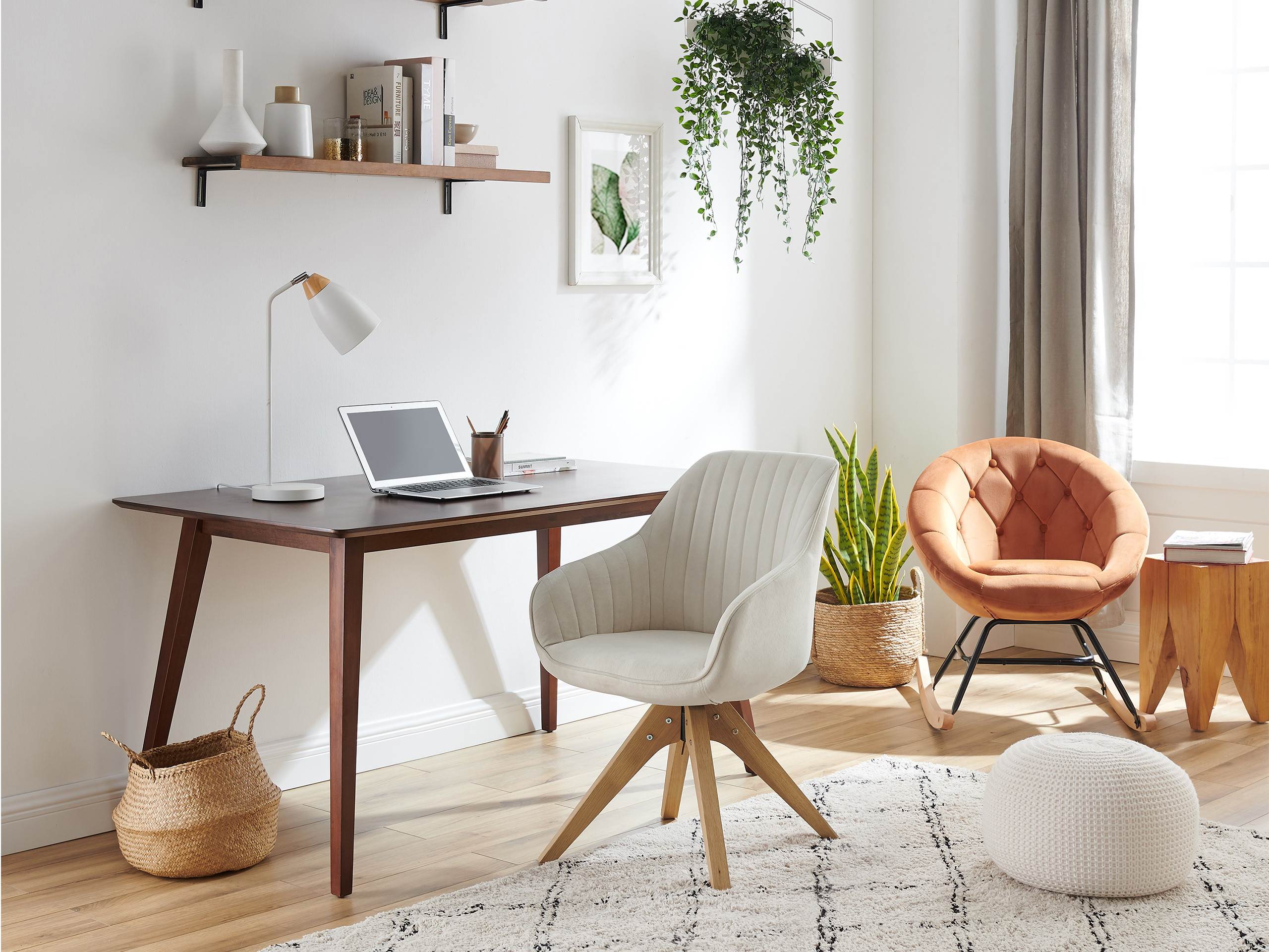 Modern Style 360 Degree Swivel Armchair Home Office Accent Computer Desk Chair For Workspace