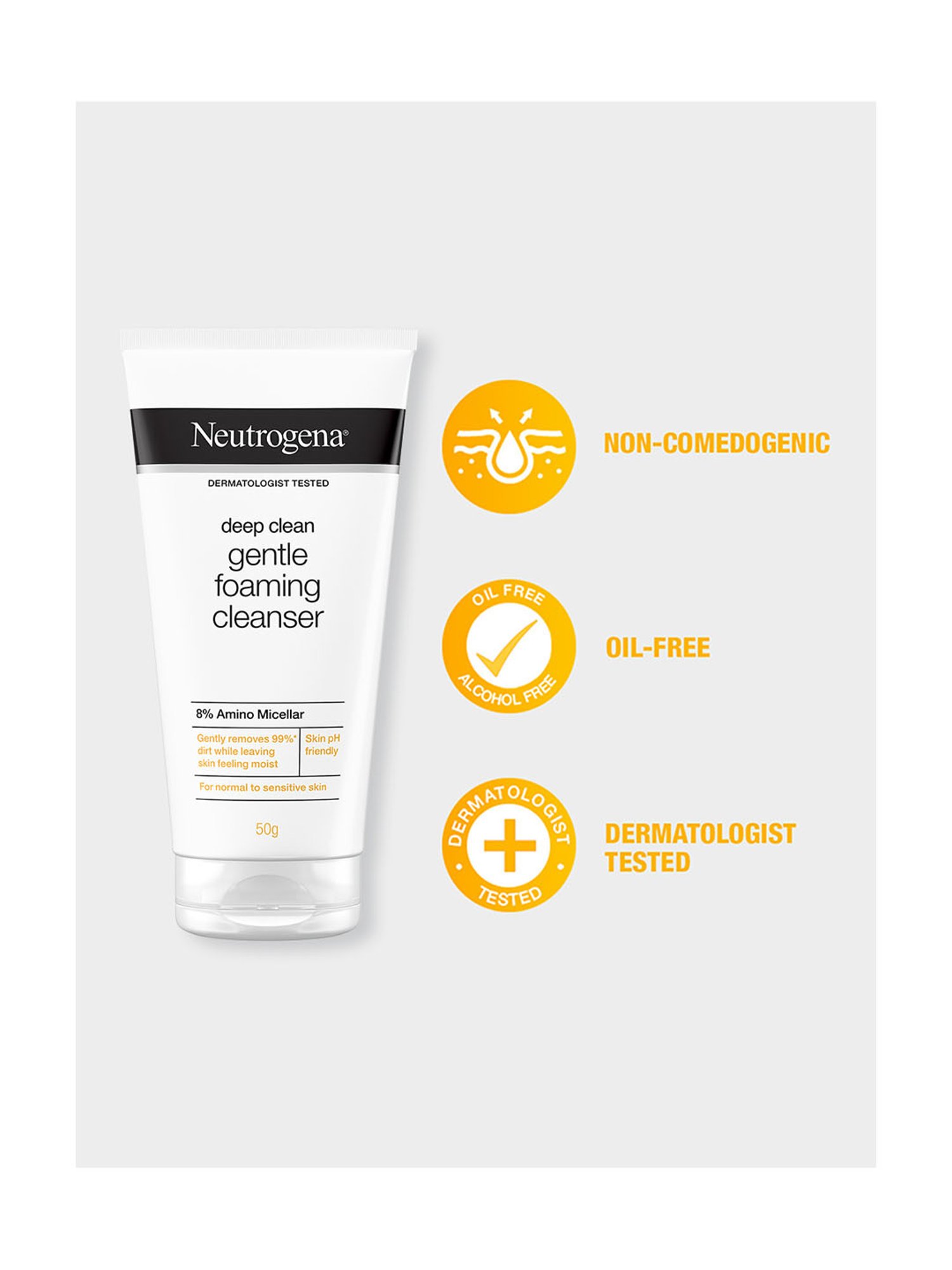 Neutrogena Deep Clean Gentle Foaming Cleanser - 50 gm