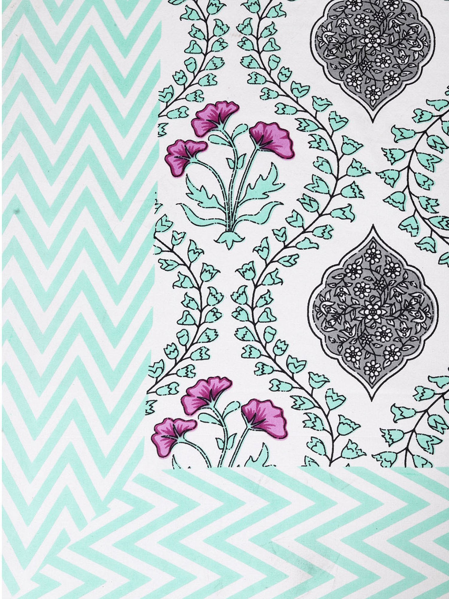 Romee White Cotton Floral Bed Sheets