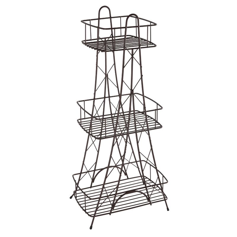 Three Tier Ville Des Lumieres Collection Eiffel Tower Spa Tower Bronze - ELLE DECOR