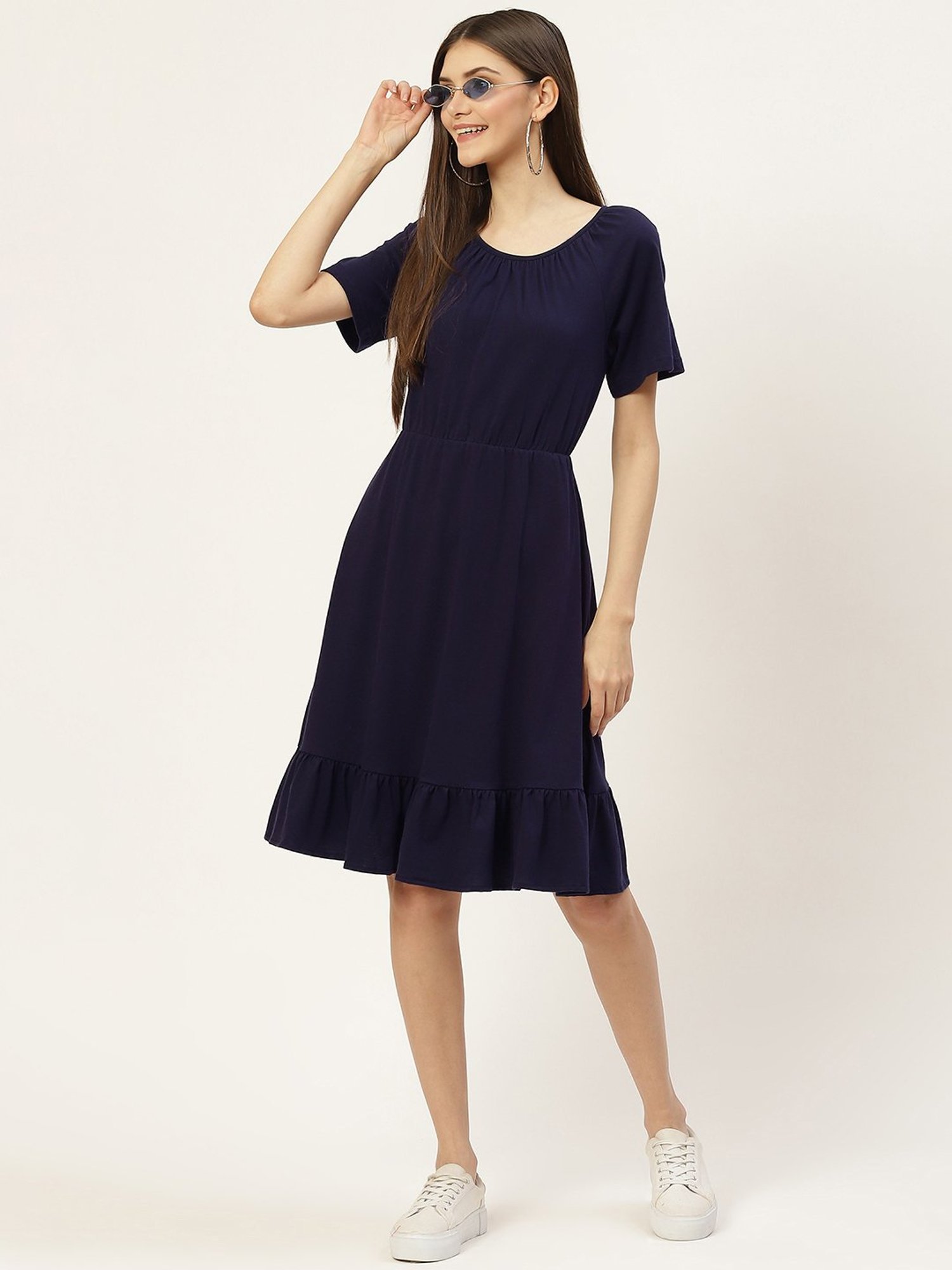 BRINNS Navy Midi A Line Dress