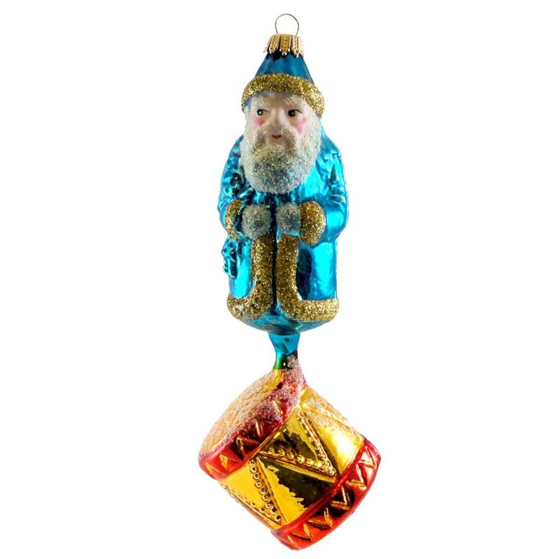 Larry Fraga Santa On Drum Ornament Christmas Santa  -  Tree Ornaments