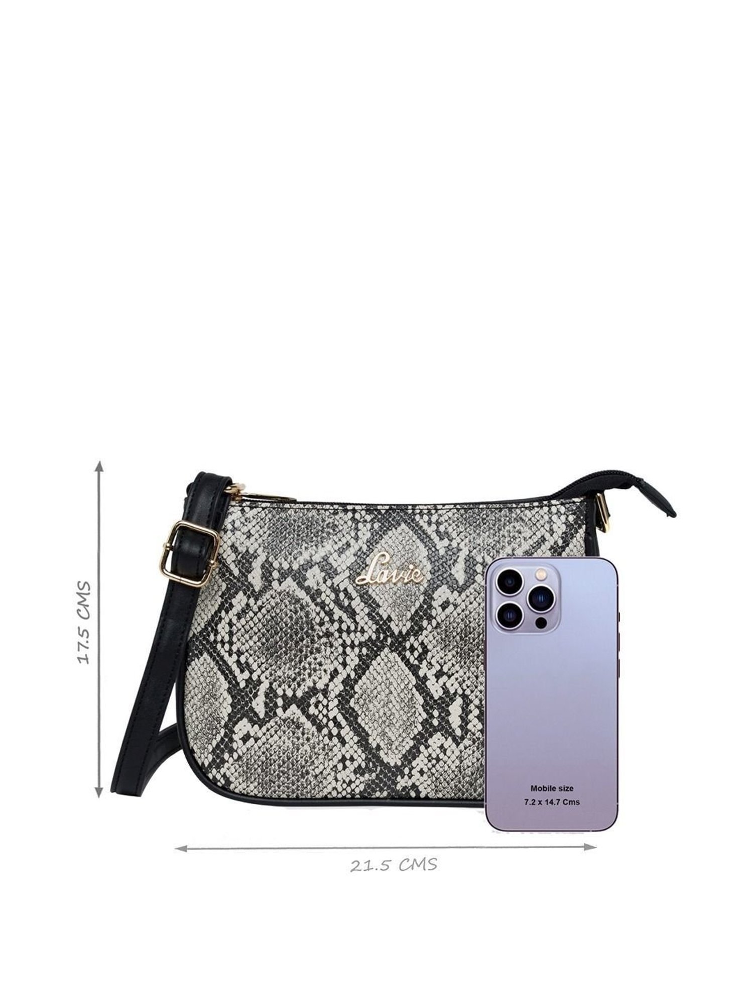 Lavie Black Textured Small Sling Handbag