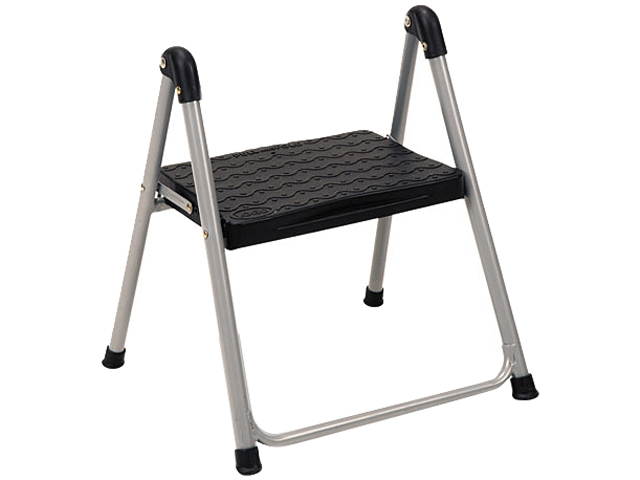 Cosco 11014PBL1E Folding Step Stool, 1-Step, 200 lbs., 9.90" Working Height, Platinum/Black