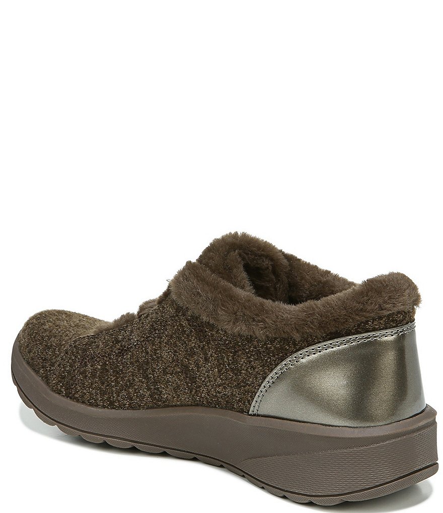 Bzees Premium Golden Brown Faux Fur Lined Washable Wedge Booties