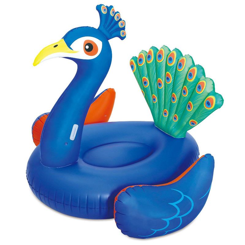 Summer Waves Giant Peacock Ride On Inflatable Swimming Pool Float Raft Lounger