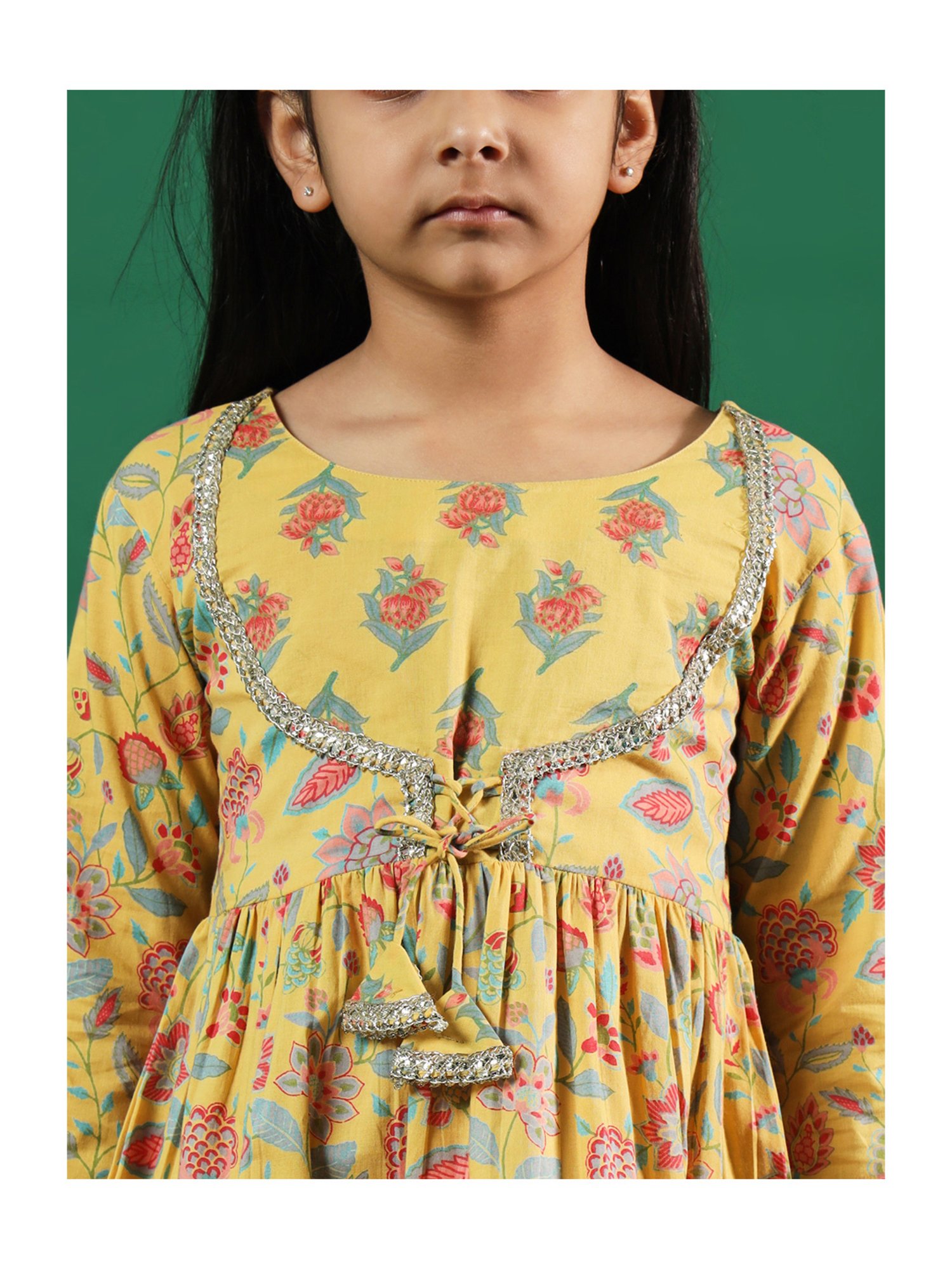 Many Frocks Kids Blue Embellished Top with Plazzos