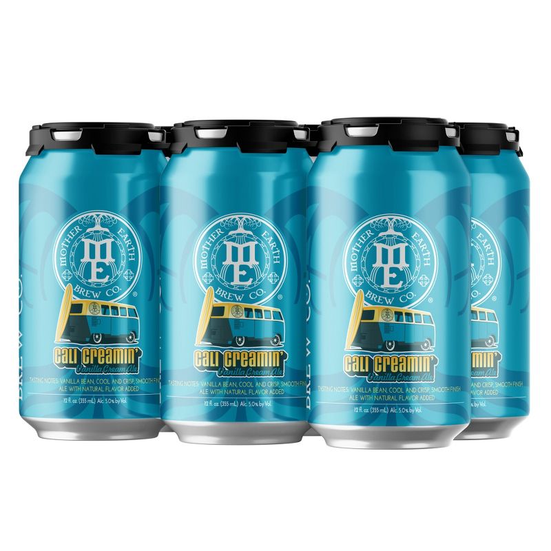 Mother Earth Cali Creamin' Vanilla Cream Ale Beer - 6pk/12 fl oz Cans