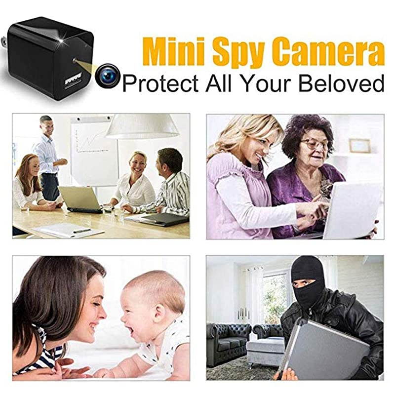 Hidden Spy Camera HD 1080P Mini Charger Camera Motion Detection USB Wall Charger Camera Plug Camera Nanny Cam Home Security Camera Housekeeper Video Only