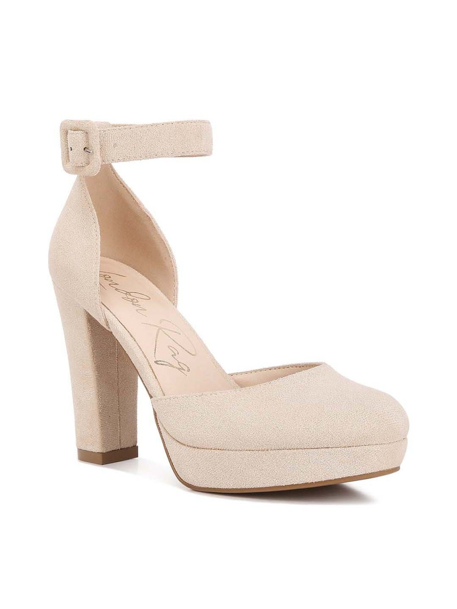 London Rag Women's Beige Ankle Strap Sandals