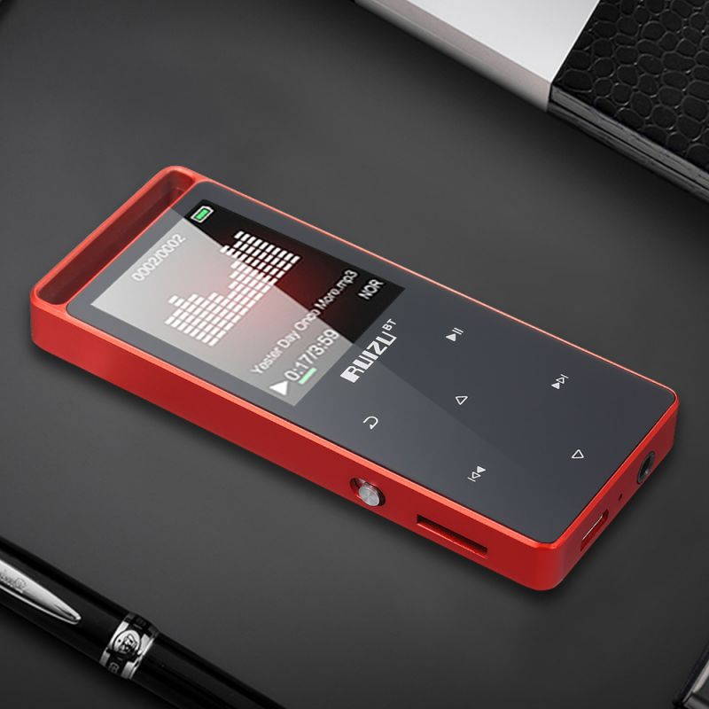 RUIZU D01 HiFi MP3 Player 4G/8G 1.8 inches Touch Button Voice Recorder FM E-Book Clock Video Pedometer USB BT Metal MP3 Music Player