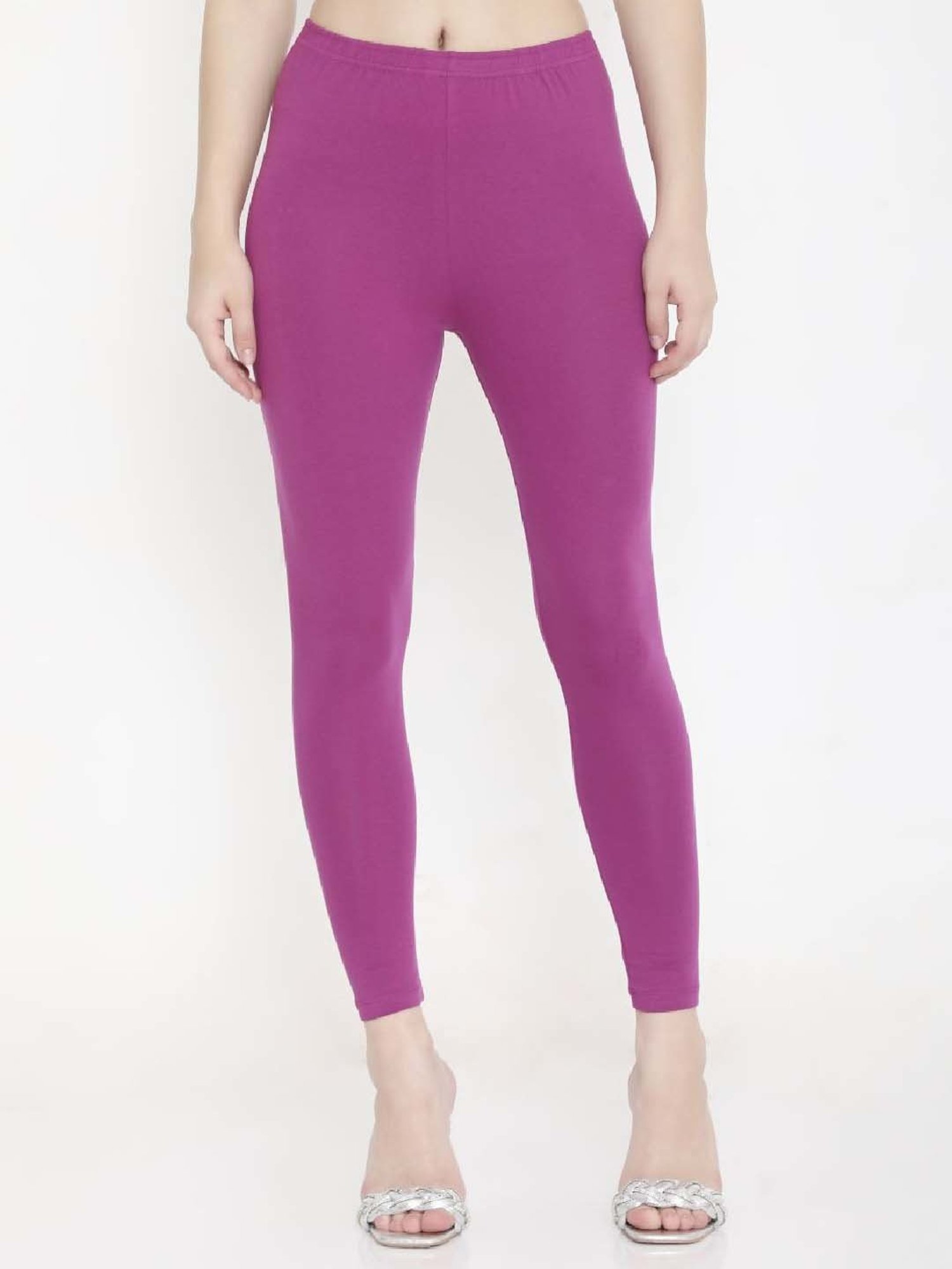 FEELINGS Purple Plain Leggings