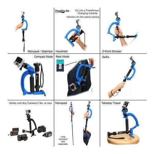 VariZoom StealthyGo Multi-Use Support & Stabilizer for GoPro/Small Camera, Black