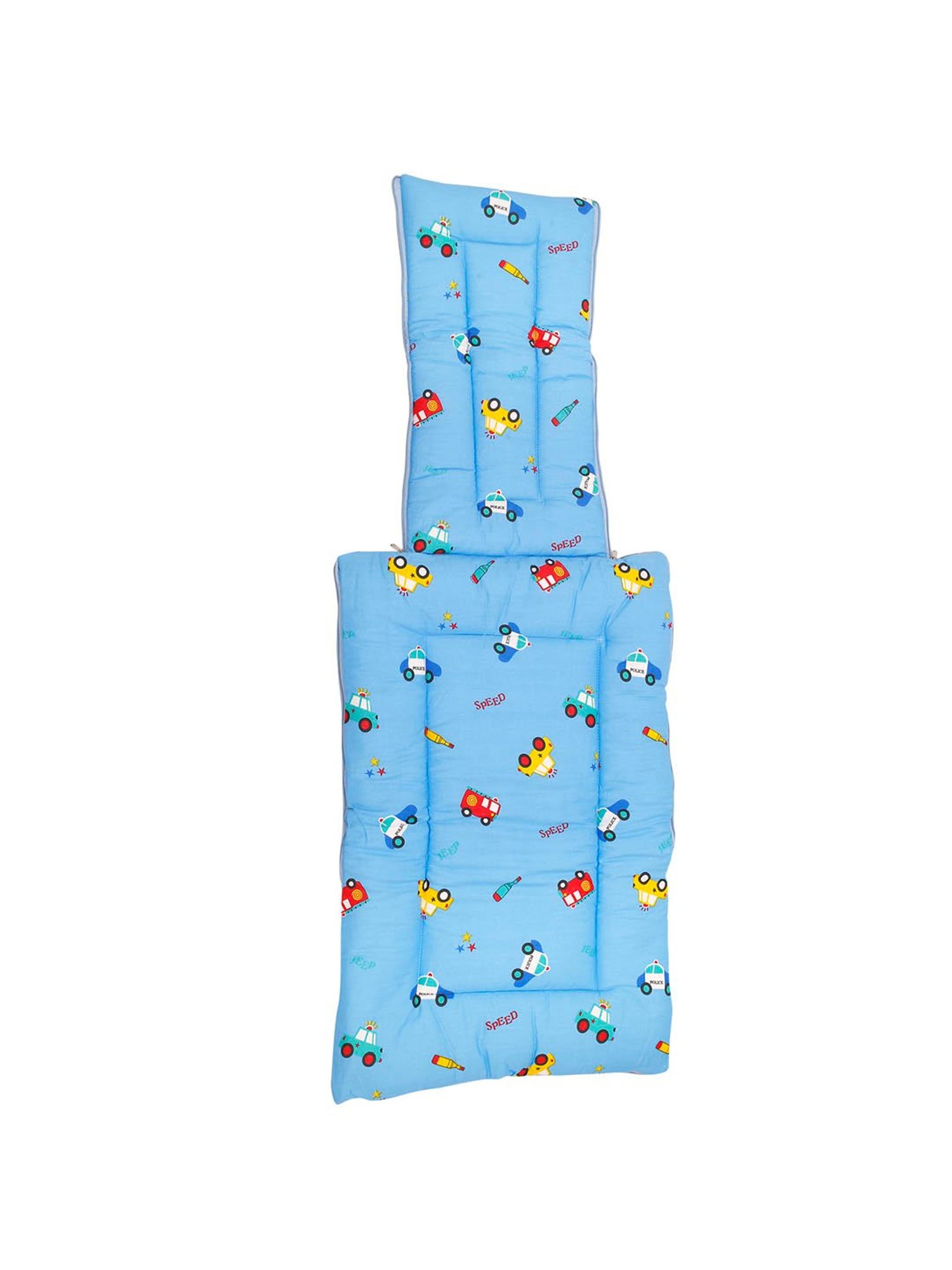 Baby Moo Vintage Ride Yellow Mattress with Fixed Neck Pillow and Bolsters