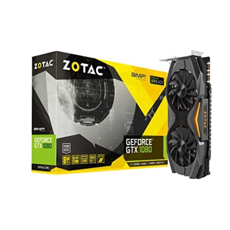 ZOTAC GeForce GTX 1080 AMP! Edition, ZT-P10800C-10P, 8GB GDDR5X IceStorm Cooling, Metal Wraparound Carbon ExoArmor exterior, Ultra-wide 100mm Fans Gaming Graphics Card