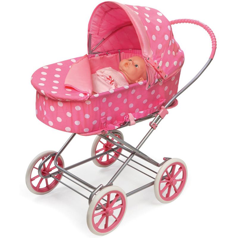 Badger Basket 3-in-1 Doll Carrier/Stroller - Pink & White Polka Dots