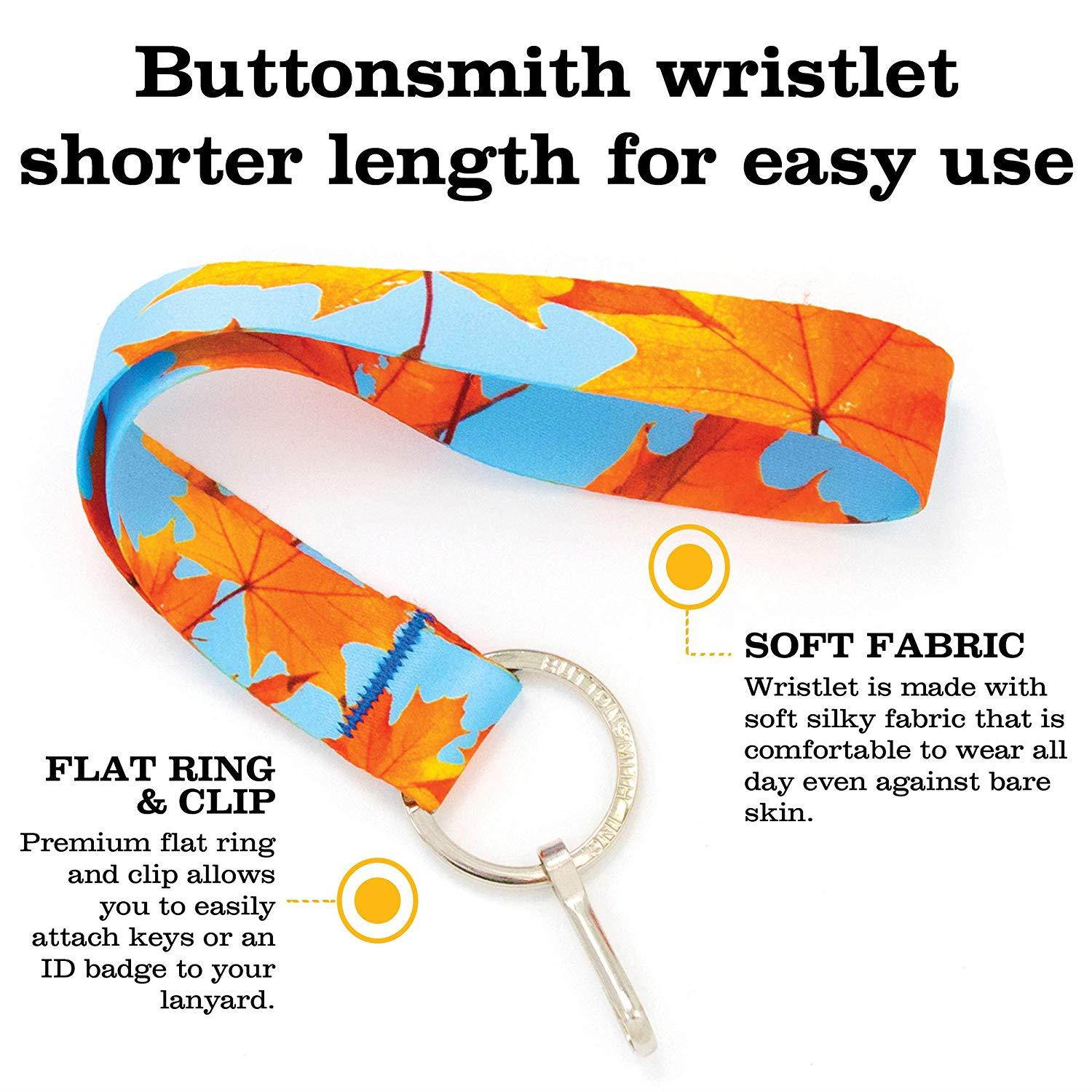 Buttonsmith Fall Leaves Premium Wristlet - Made in USA