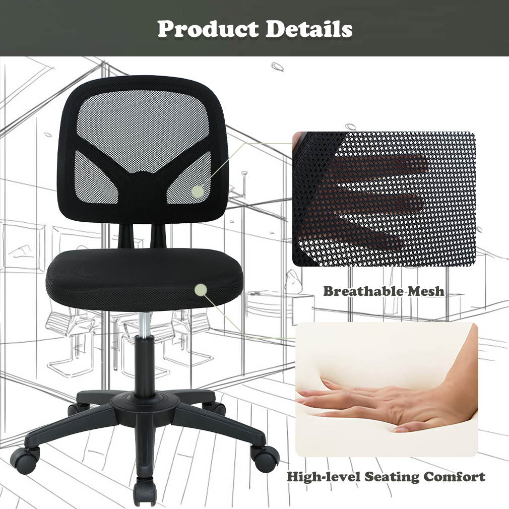 Ergonomic Home Office Chair Gaming PC Adjustable Video Desk Task Mesh Comfortable Executive Computer Swivel Rolling Lumbar Support Women Adult drafting stool Girl Teen Modern Cute