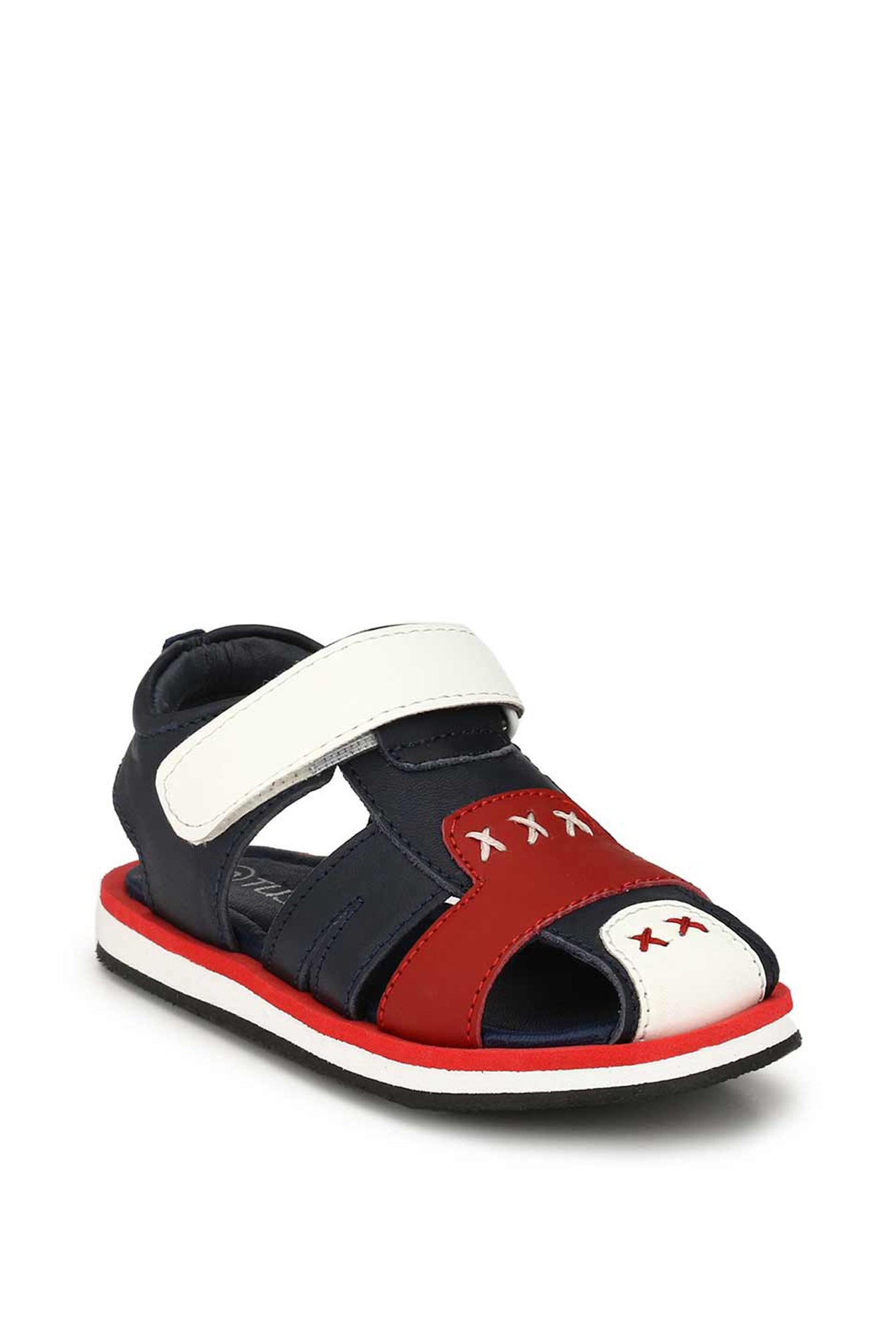 Tuskey Kids Blue & Red Leather Sandals