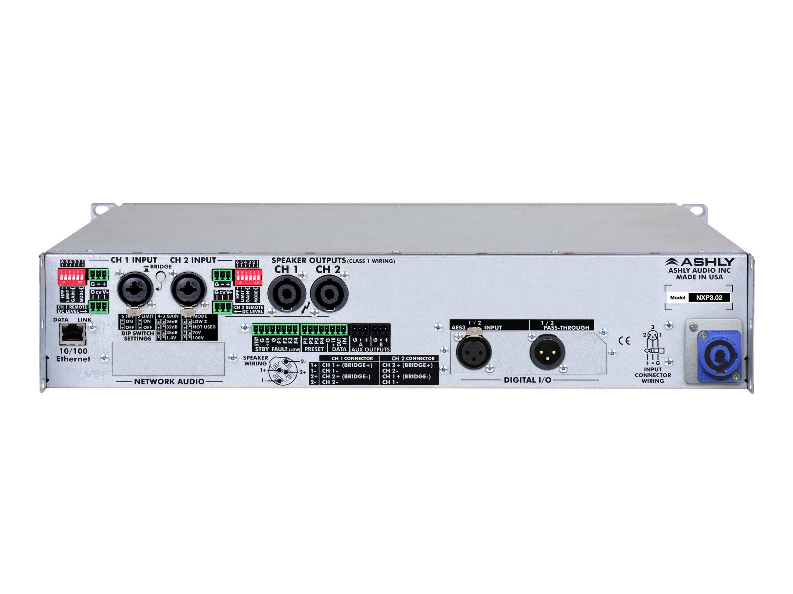 Ashly nXp3.02 Network Power Amplifier 2 x 3000 Watts/2 Ohms with Protea DSP