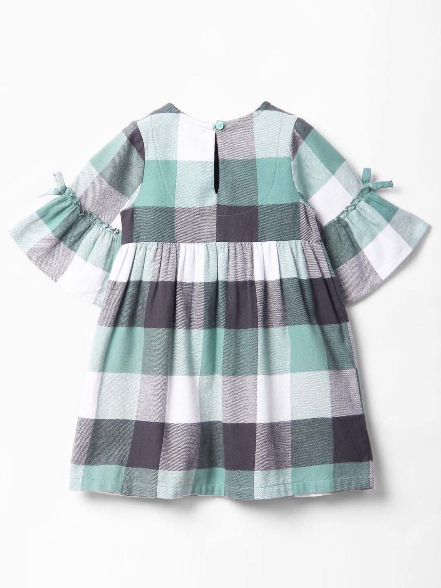 Beebay Kids Green & White Chequered Dress