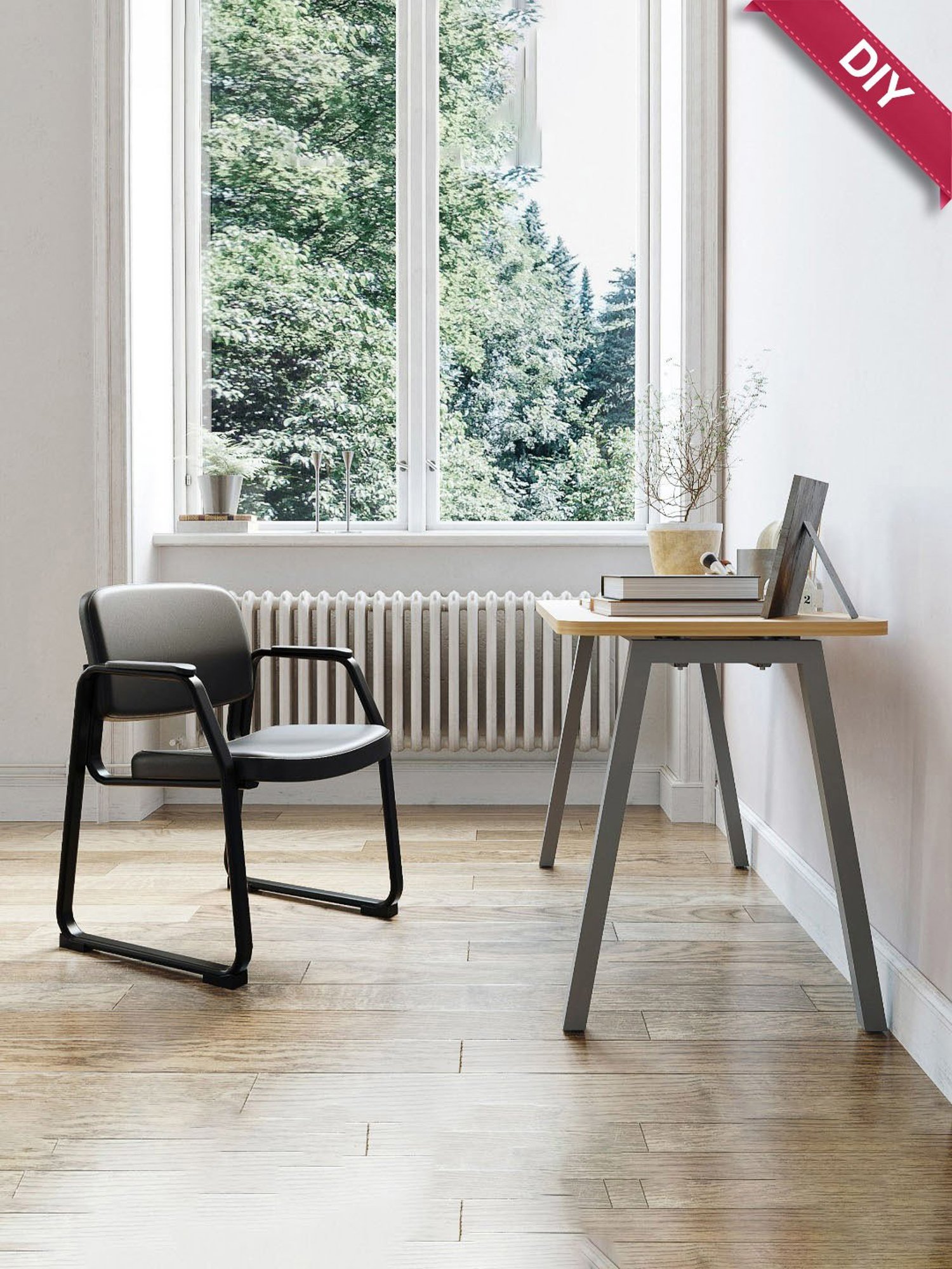 HNI India Budd Black Faux Leather Executive Side Chair