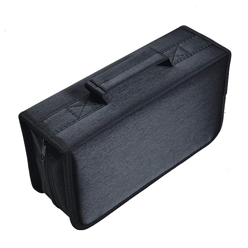 128 Capacity CD/DVD Case Wallet, Binder, Storage, Holder, Booklet for Car, Home, Office and Travel (Black)