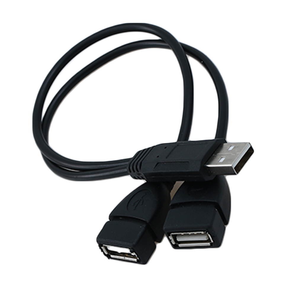 1PC USB 2.0 A Male To 2 Dual Female Jack Y Splitter Hub Power Data Cable Adapter Computer Cables Connectors Laptop PC Smartphone