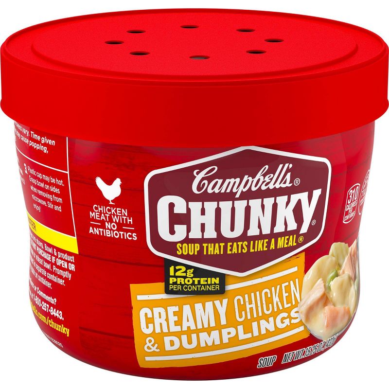 Campbell's Chunky Chicken & Dumplings Soup Microwaveable Bowl 15.25oz