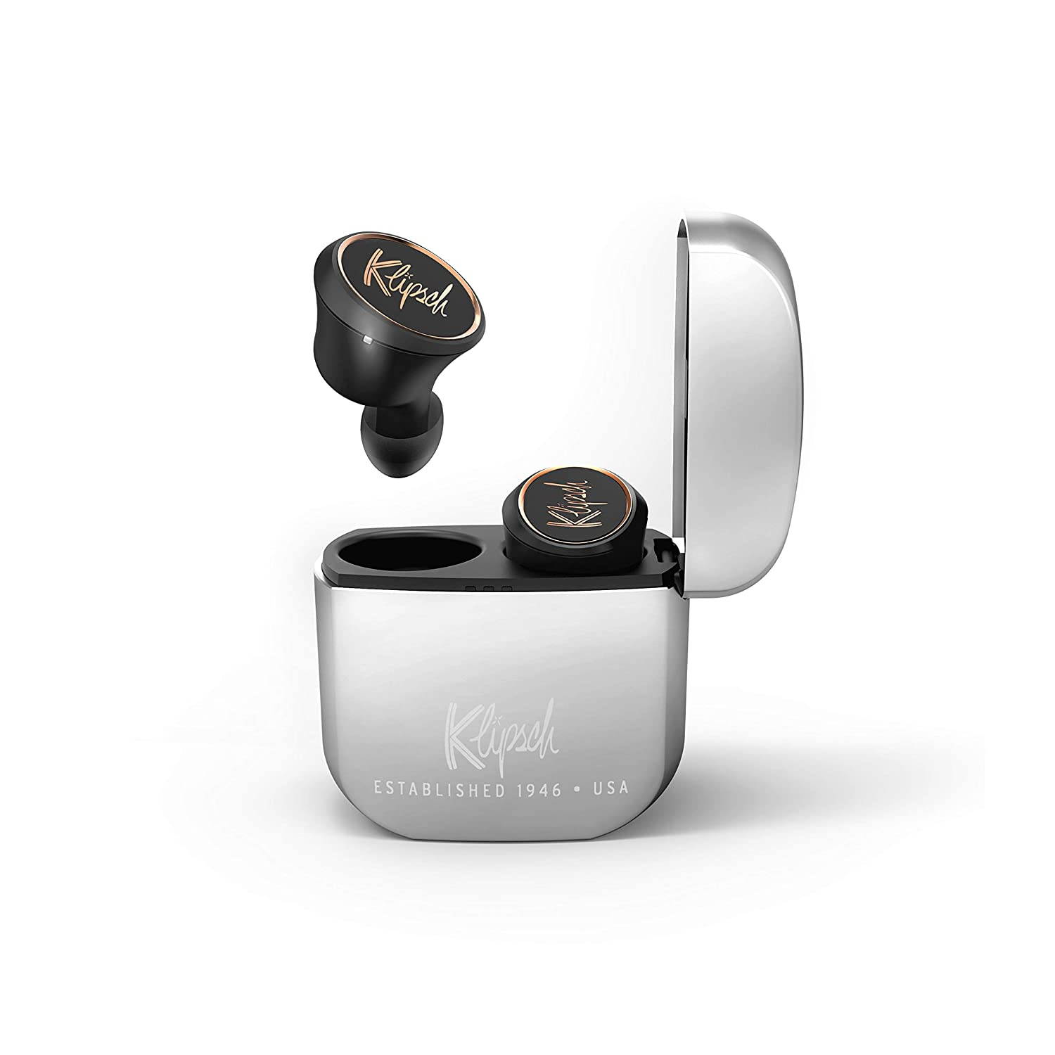 Klipsch T5 True Wireless Earphones - True Wireless Earbuds with Bluetooth 5 Wireless connectivity, Patented, Ultra-Comfortable Ear Tips