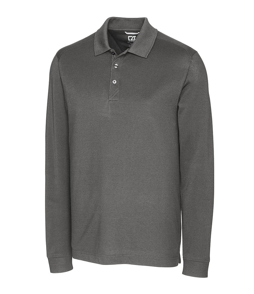 Cutter & Buck Big & Tall Advantage Tri-Blend Pique Performance Stretch Long-Sleeve Polo Shirt