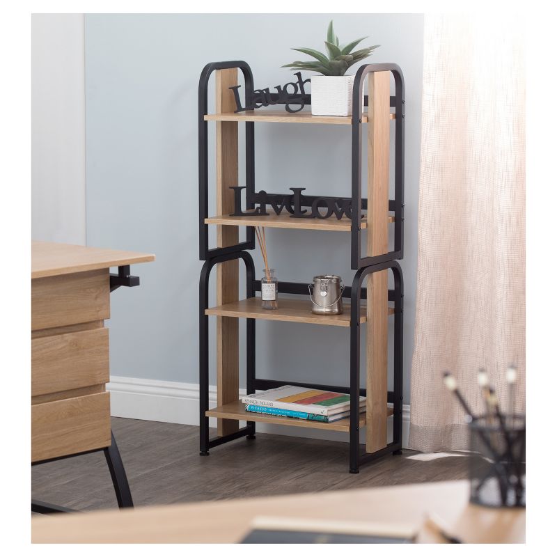 44.25" Ashwood Stackable Bookshelf - Black / Ashwood - Calico Designs