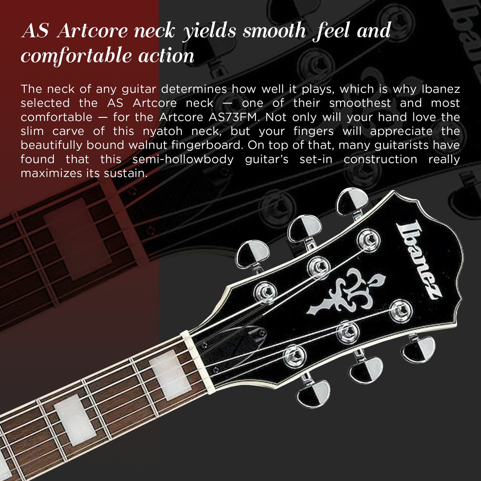 Ibanez Artcore AS73FM Semi-Hollow Electric Guitar - Transparent Autumn Fade