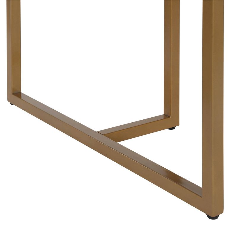 Edith Rectangular Faux Marble Dining Table White/Gold - CosmoLiving by Cosmopolitan