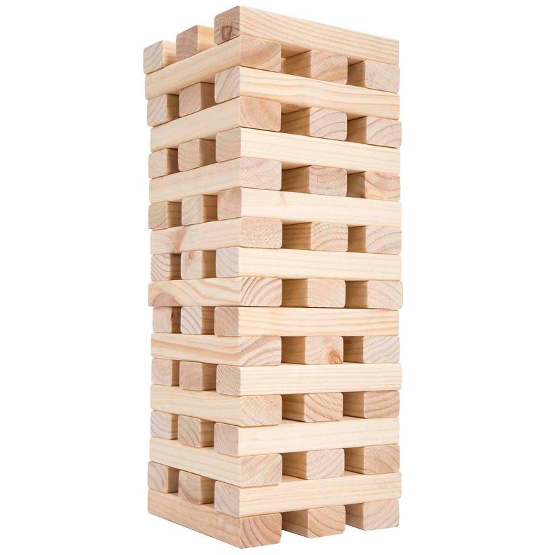 Hey! Play! Nontraditional Giant Wooden Blocks Tower Stacking Game