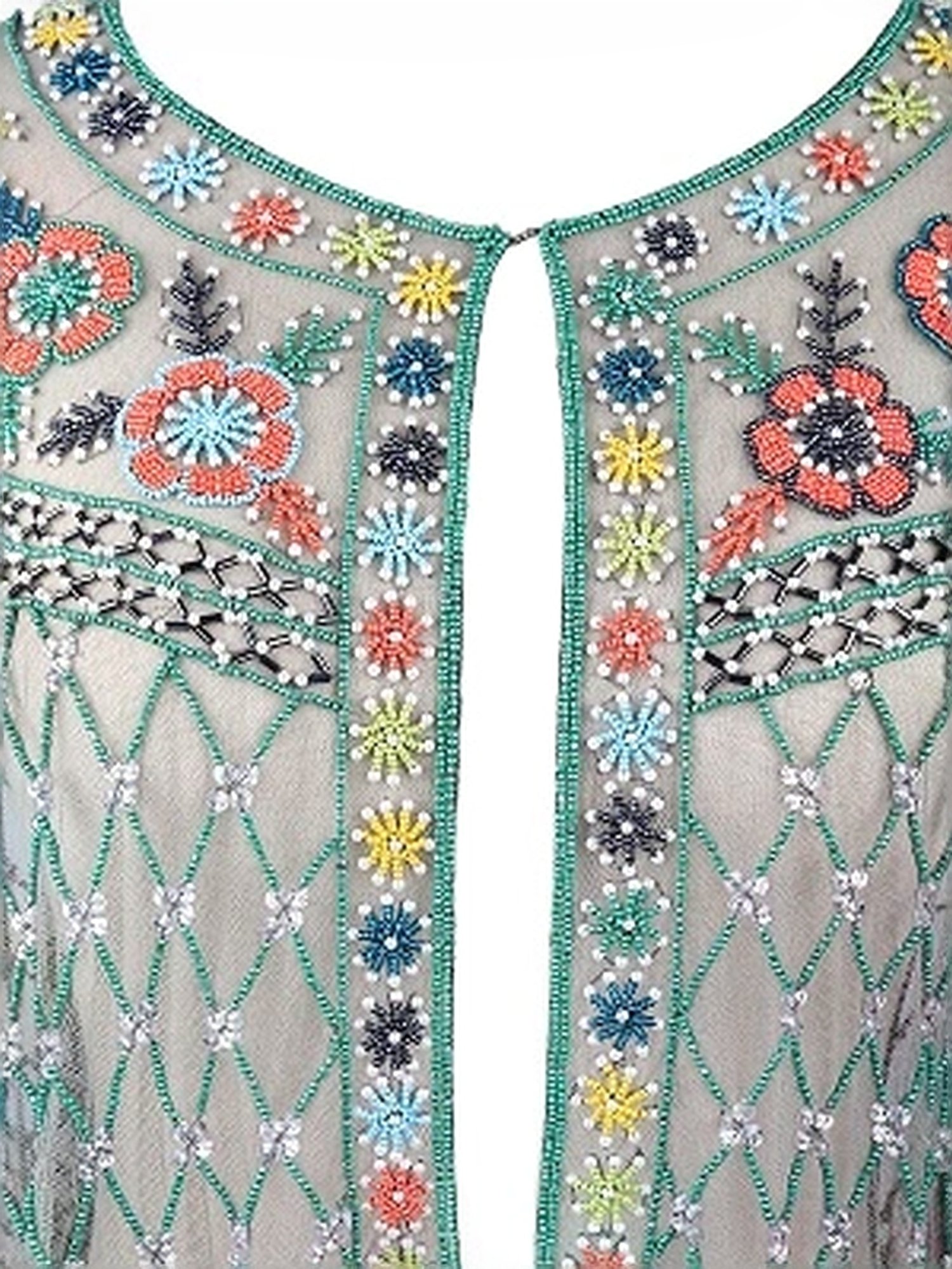 Odette Green Embellished Fancy Cape
