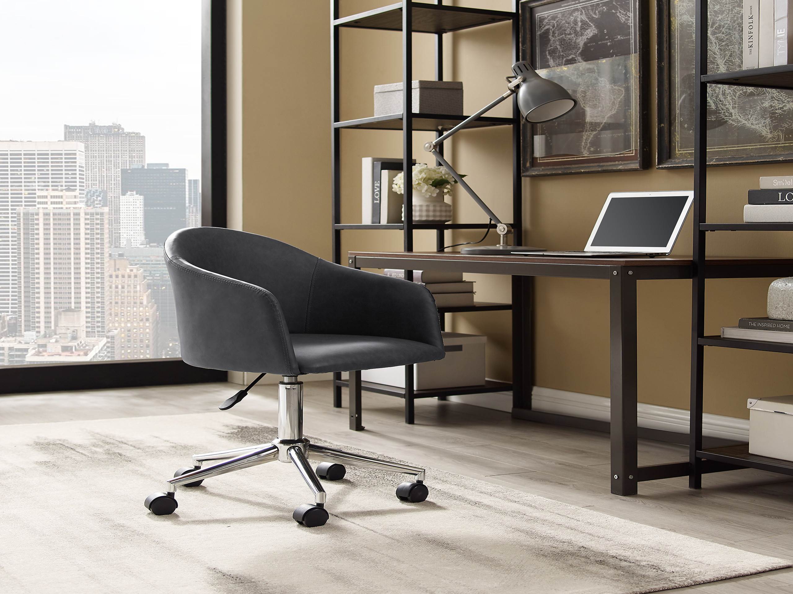 Art Leon Modern Adjustable Height Computer Desk Chair With Swivel Base For Home  Office