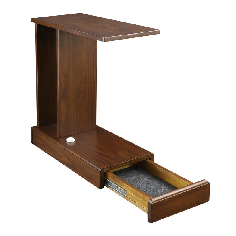 Monroe C Table with Concealed Drawer Mocha Brown - Flora Home