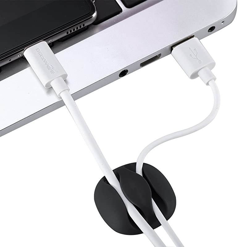 20 Pieces Cable Clips Black Cable Holder Cord Organizer Wire Holder for Cable Wire and Cord Management System