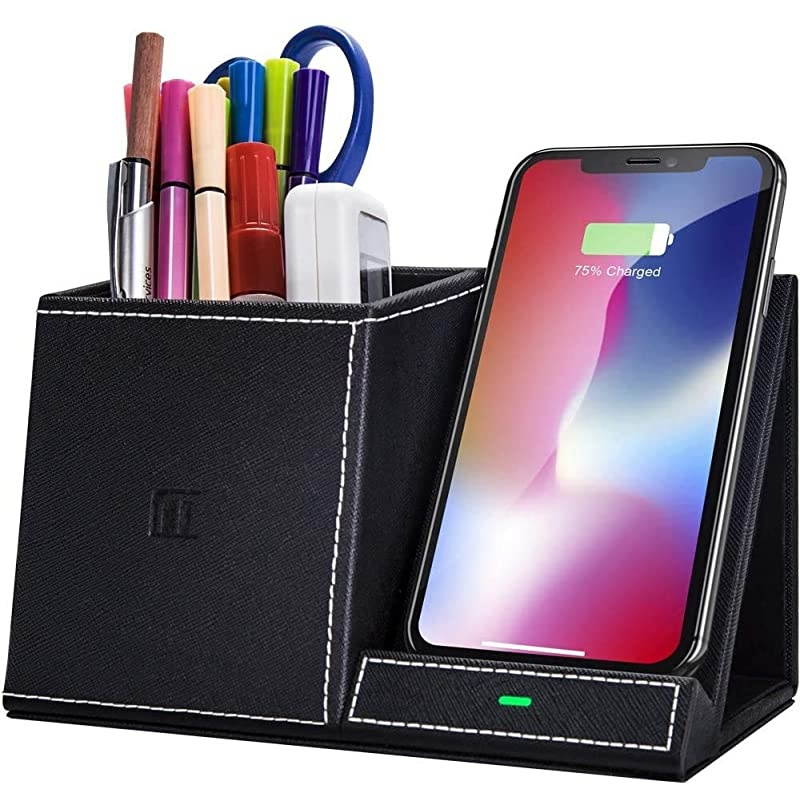 Charger Pen Holder Desk Stand Organizer10W Fast Charger Desk Accessories for iPhone SE 20201111 Pro11 Pro MaxXs MAXXRXSX8Galaxy S20Note 10S10 Plus