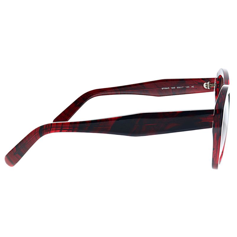 Salvatore Ferragamo SF 894S 645 Womens Rectangle Sunglasses Transparent Red 55mm