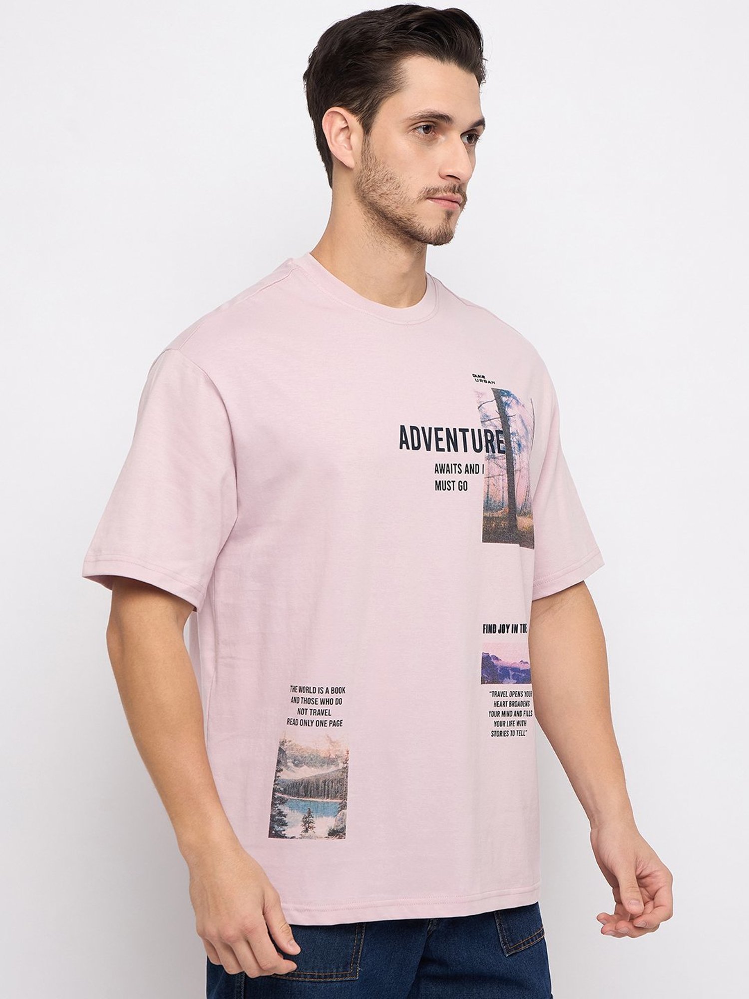 Duke Lilac Loose Fit Printed T-Shirt